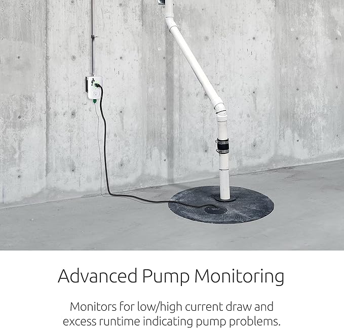 PumpSpy WiFi Sump Pump Smart Outlet 2.0 with Internet Monitoring & Alerts, WiFi Sump Pump Monitor that Connects to 24/7 Remote Monitoring Service, PumpSpy App Available on iOS and Android Devices