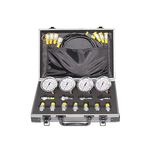 XZT 60M Hydraulic Pressure gauges Set,Test Hose,Hydraulic Pressure Test Coupling Kit,Hydraulic Repair Tools for USA,European,Japanese Brand Excavator Construction Machinery