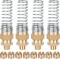4 Pack 1/2 Hose x 3/8” Male Connector Air Brake Hose Fitting with 8 Pack Fitting Sleeve Tube, Brass DOT End Fitting for Air Brake Systems