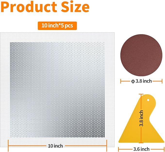 Wall Patch Drywall Repair Kit, 10 x 10 Inch, Self-Adhesive Mesh Patch, Permanently Repairs Damaged Large Walls Hole and Ceilings