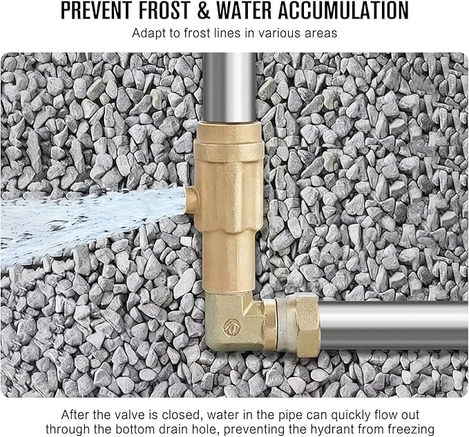 GALAX PRO 5.25FT Frost-Free Yard Hydrant, Freeze Proof Outdoor Faucet with 3/4" Pipe Connection, 36" Bury Depth, No Lead -Perfect for Yard, Garden, Farm, Pasture Irrigation & Drinking