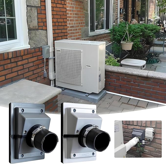HVAC Wall Penetration & Line-Set Cover Kit, HVAC Wall Penetration Cover for Indoor & Outdoor Air Conditioner Systemsb, Lineset Retrofit Wall Outlet 2-3/8" (White)