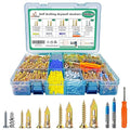 660PCS Self Drilling Drywall Anchors with Screws Kit,5-Sizes Metal Expansion Bolt for Dry Wall,330 PCS Sheetrock Anchors and 330 PCS Screws-No Drill Needed