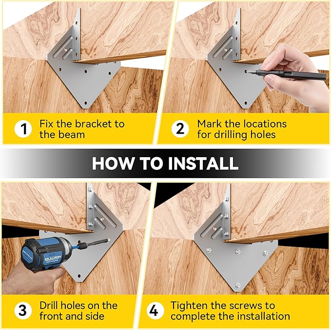 20pcs Hurricane Ties for Rafter 18-Gauge Hurricane Straps, Hot Dip Galvanized Rafter Ties Brackets Connectors for Roofing Trusses Wood Timber , Joist Hangers Truss Rafter Connector