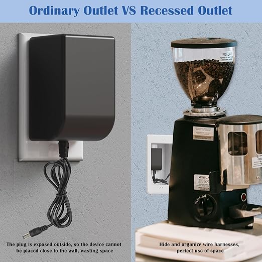Recessed Electrical Box - Single Gang, for Wall Mount TV, Antenna, Phone & Cable, Suitable for GFCI & Standard Outlet (2 Pack)