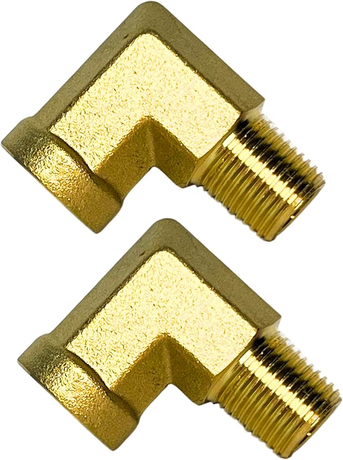 2pcs 90 Degree Brass Barstock Street Elbow 1/8" NPT Male to 1/8" NPT Female Forged Fitting by CX WONDERLAND