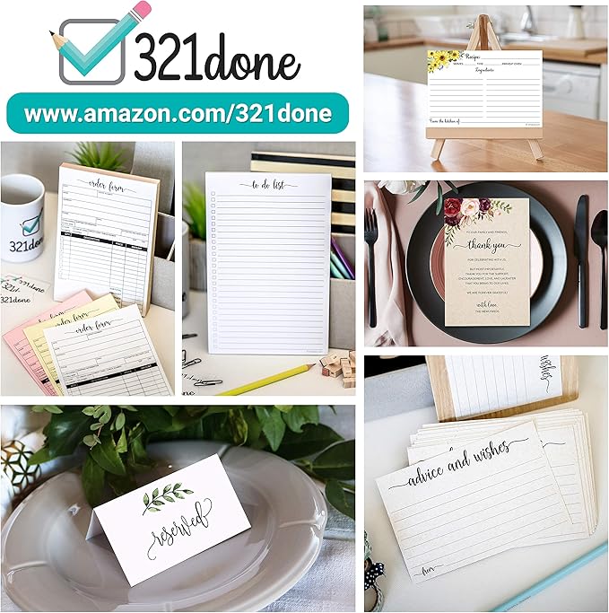 321Done Checklist Notepad - (8.5" x 11") Wide-Ruled Letter Size, to-Do's Notepad Tear Off, Planning Memo Pad, Planner Checklist Organizing - Made in USA - Unisex Minimalist Simple Checkboxes in List