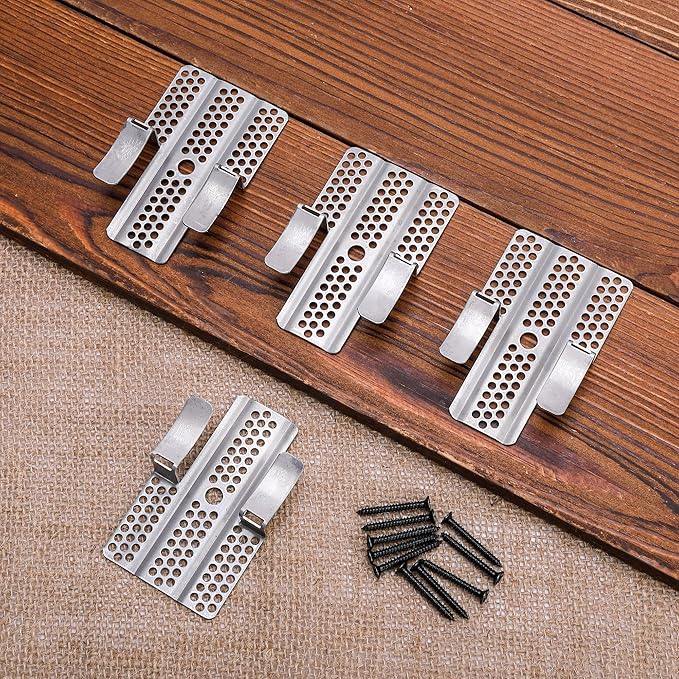 moonoom 12 Pack Drywall Repair Clips, 1/2 inch Drywall Fastener Clip with 24 Screws, Stainless Steel Wall Patch Clips for Damaged Walls Repairing