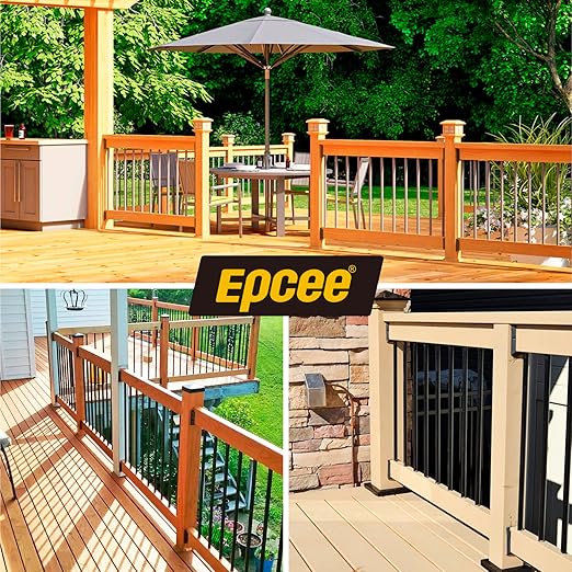 8pcs ADC-12 Aluminum Deck Railing Bracket, Deck Railing Connectors for 2"x4" (Actually 1.5"x3.5") Wooden Deck Railing Post to Handrail Connection (Black)