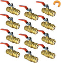 PROCURU 12-Pack 3/4-Inch PushFit Forged Brass Ball Valve, Push-to-Connect Full Port, Heavy Duty Valve for Copper, PEX, CPVC, Certified Safe (8X8314-12P)