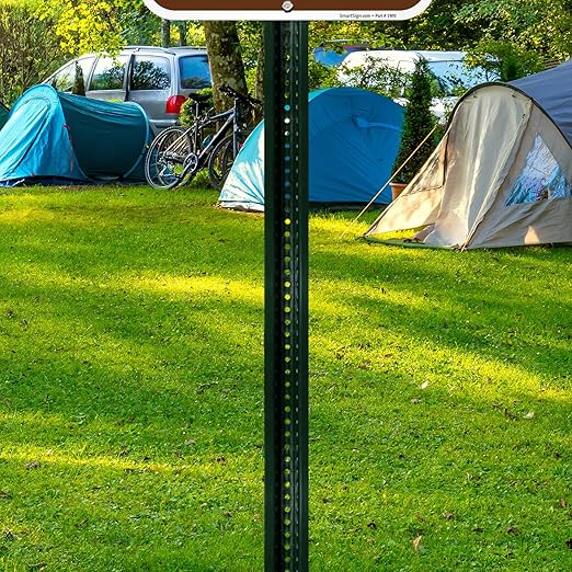 SmartSign U-Channel Sign Post, 8' Tall, 1.12LB Medium Weight, Green Baked Enamel Steel Post - Pack of 4