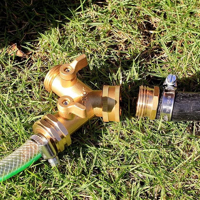 Solid Brass Garden Hose Repair kit Connector with Stainless Steel Clamps, Male Adapter/Female Garden Hose Swivel Fitting… (5/8" Barb x 3/4" Female -2 Sets)