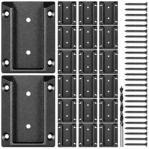 20pcs ADC-12 Aluminum Deck Railing Bracket, Deck Railing Connectors for 2"x4" (Actually 1.5"x3.5") Wooden Deck Railing Post to Handrail Connection (Black)
