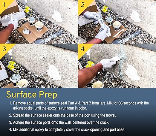 uPlug DIY Foundation Crack Repair Kit (10-FT) – Foam Filler & Injection Sealant for Concrete Walls