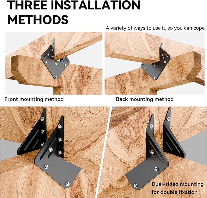 30 PCS Heavy Duty Black Hurricane Ties for Rafters,13 Gauge Roofing Hurricane Straps Thickness 2.2mm Fit 2x4,2x6,Hurricane Clips for Roofing Trusses Wood Timber,Roof Brackets,Seismic Joist Hangers