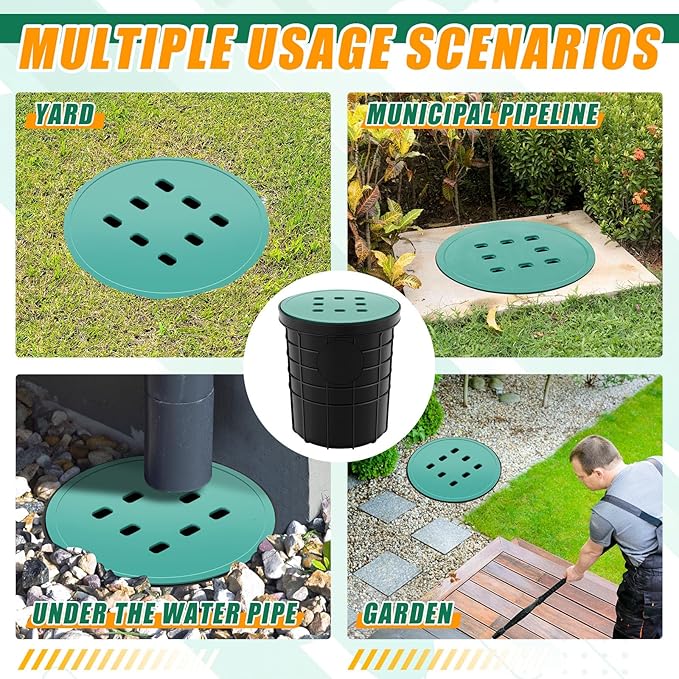 Catch Basin with Grate 14.9 x 12.4 Inch Round Large Catch Basin for Drainage with Debris Basket French Drain Without Reserved Hole for Yard, Downspout, Lawn, Municipal Pipeline