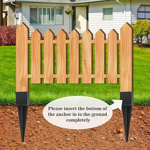 2 Pcs 4"x4" Fence Post Anchor Ground Spike,(Internal 3.6"x3.6"),Metal Post Stake Ground 22" with Black Powder-Coated,Fence Stakes Post Base for Deck,Fence,Porch,Railing,Mailbox