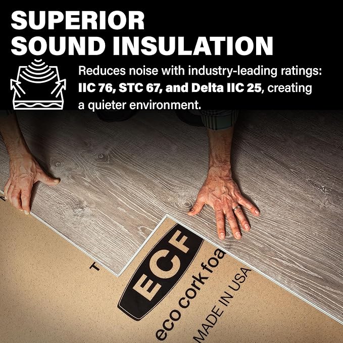 Floor Underlayment - Floor Padding for Vinyl Flooring Roll, LVP Flooring, Hardwood Flooring, Insulation Roll for Flooring Planks - 100Sq Ft