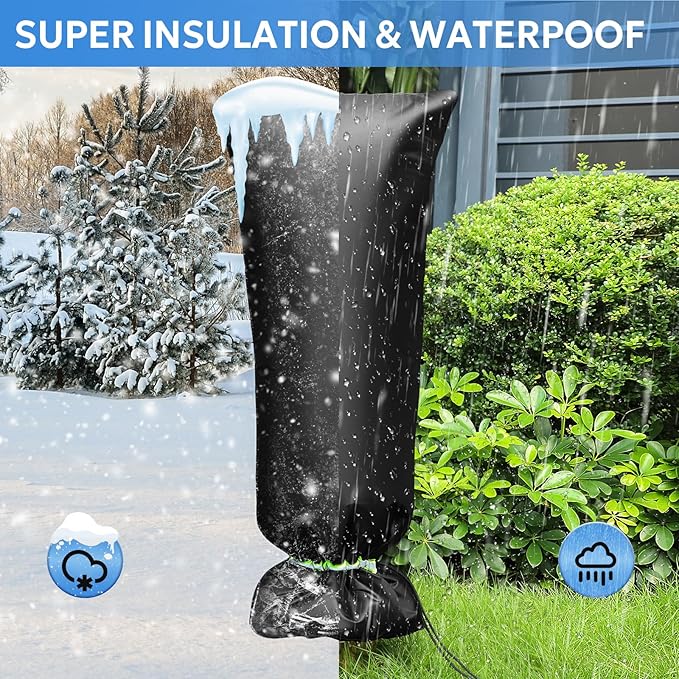 MIXC Outdoor Faucet Covers for Winter Freeze Protection, 15" x 35" Hose Bib Covers for Winter, Reusable Thicker Waterproof Insulated Spigot Cover
