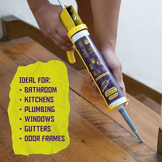 ATack Black Silicone Sealant Caulk 10.1oz (8-Pack) 100% Waterproof for Indoor/Outdoor, Kitchen, Bath | Automotive, High Temp Marine, RV Sealant