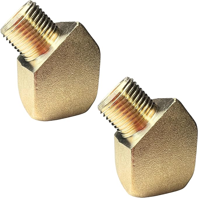 2pcs Brass 3/8" NPT Male x 3/8" NPT Female 45 Degree Street Elbow Fitting by CX WONDERLAND