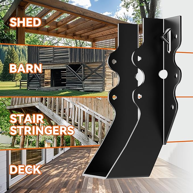 25 Pcs Black 2x6 Joist Hangers for Wood, Rafter Brackets, face Mount 2x6 Joist Hangers, Hurricane Ties Brackets for Shed/Barn/Coop/Porch/Truss, Structurally Sound and Aesthetically Pleasing