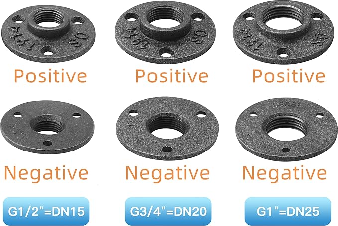 1" Floor Flange, Malleable Iron Threaded Pipe Flange for Industrial vintage style, Flanges with Threaded Hole for DIY Project/Furniture/Shelving Decoration (60, 1 Inch)
