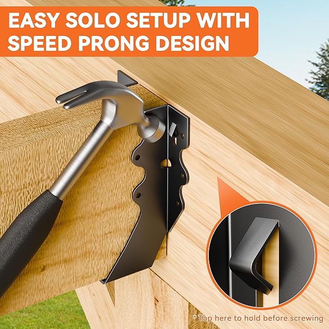 50 Pcs Black 2x6 Joist Hanger,LU26 18 Gauge Double Shear Face Mount Joist Hanger,Hurricane Ties for Rafters Tie Brackets Great for Floor Deck and Ceiling Joists
