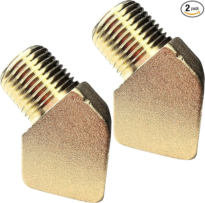 2pcs Brass 1/2" NPT Male x 1/2" NPT Female 45 Degree Street Elbow Fitting by CX WONDERLAND