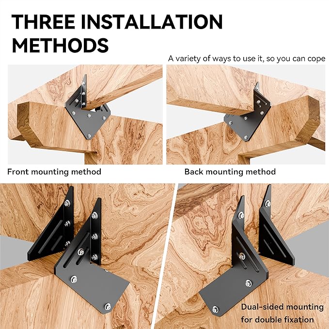 10 PCS Heavy Duty Black Hurricane Ties for Rafters,13 Gauge Roofing Hurricane Straps Thickness 2.2mm Fit 2x4,2x6,Hurricane Truss Hangers,Rafter Brackets,Hurricane Brackets,Joist Hanger,Hurricane Clips