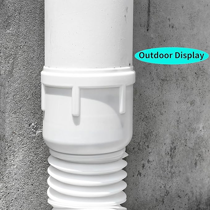 Roof Downspout Extension Pipe, Adjustable & Expandable Gutter Drain Pipe, PVC Anti-Clogging Rainwater Extension Hose for Roof Drainage（ROUND/brown)
