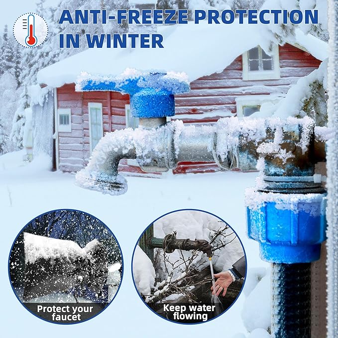 Outdoor Faucet Covers for Winter Freeze Protection 4 Pack Reusable Garden Faucet Cover Socks for Various Faucet Water Spigot Pipe Hose Bib,Waterproof Insulated Anti-Freeze Covers-Drawstring