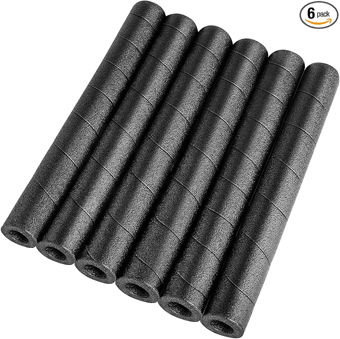 6 Pack Pipe Insulation Foam Tube, 15.7" Black Foam Pipe Covers Multi-Purpose Soft Tubing for Outdoor Indoor Swimming Pool Handle Water Pipe AC Uint