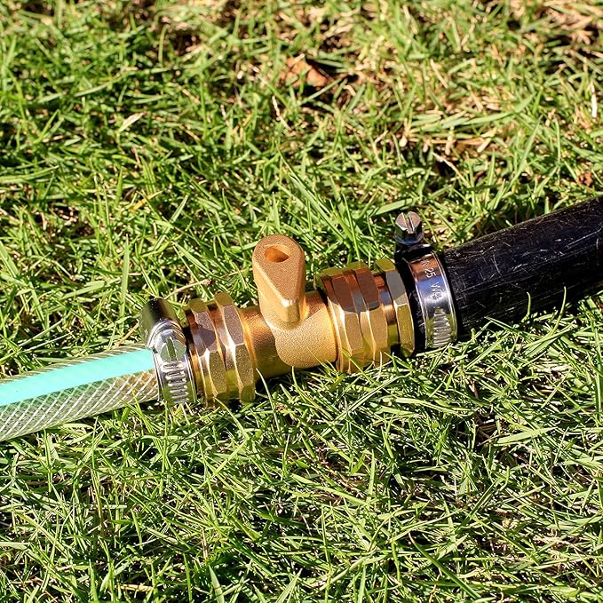 Solid Brass Garden Hose Repair kit Connector with Clamps 1/2" Barb x 3/4" Female,Fit for Garden Hose Fitting,Male and Female Hose Fittings