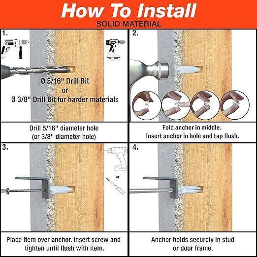 TOGGLER Toggle TB Residential Drywall Anchor, Polypropylene, Made in US, 3/8" to 1/2" Grip Range, For #6 to #14 Fastener Sizes (Pack of 100)