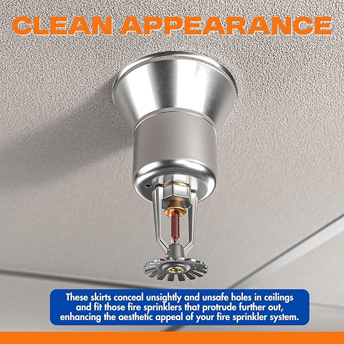 Knupp Co. Fire Sprinkler Escutcheon Skirt, Standard 401 Style Escutcheon Pendant Skirt Chrome Plated, Works with Standard 401 Style Cup and Retrofit 2 Piece Cup, Fire Sprinkler Skirt - 4 PK