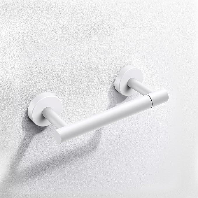 Day Moon™ Matte White Toilet Paper Holder Wall Mount - Modern Pivoting Toilet Paper Roll Holder