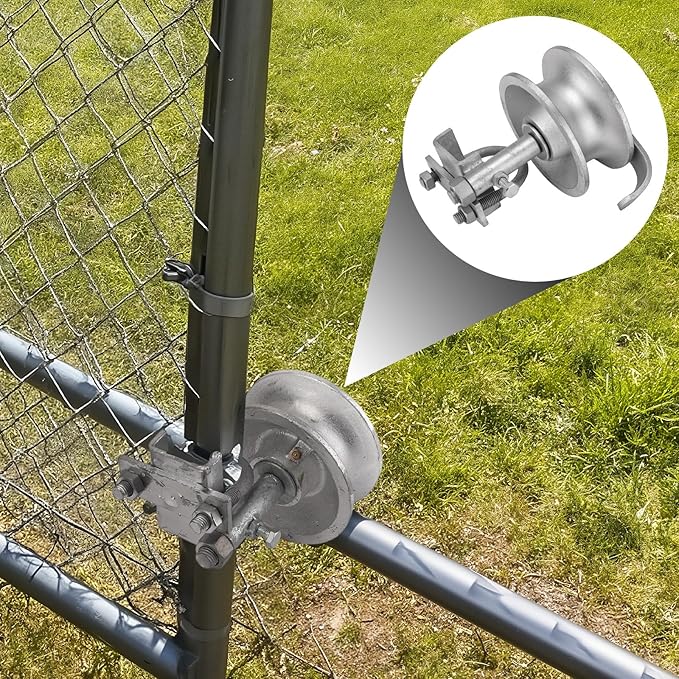 Sliding Gate Rollers, 5" Galvanized Steel Pipe Track Wheels for Chain Link Sliding Gates, Fits 1-7/8" and 1-5/8" Gate Frames & Track Pipes, Single U Bolt Hardware, Pack of 4