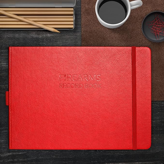 Skyline Firearms Acquisition & Disposition Record Book – Hardcover Gun Log Book for Firearm Dealers & Personal Use – Log Book for Receipt & Disposition Records, 10x7″(Red)