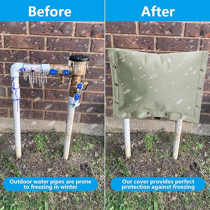 30 x 24 Inch Backflow Preventer Insulation Cover- 3 Way Opening Winter Pipe Insulation Sprinkler Valve Cover (5°F)- Waterproof Water Well Pump Covers for Outside Freeze Protection