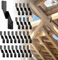 Black Hurricane Ties for Rafters,Hurricane Clips,Hurricane Brackets,Hurricane Straps for Shed,Rafter Hangers,Truss Brackets,Rafter Bracket(Left 25 pcs)