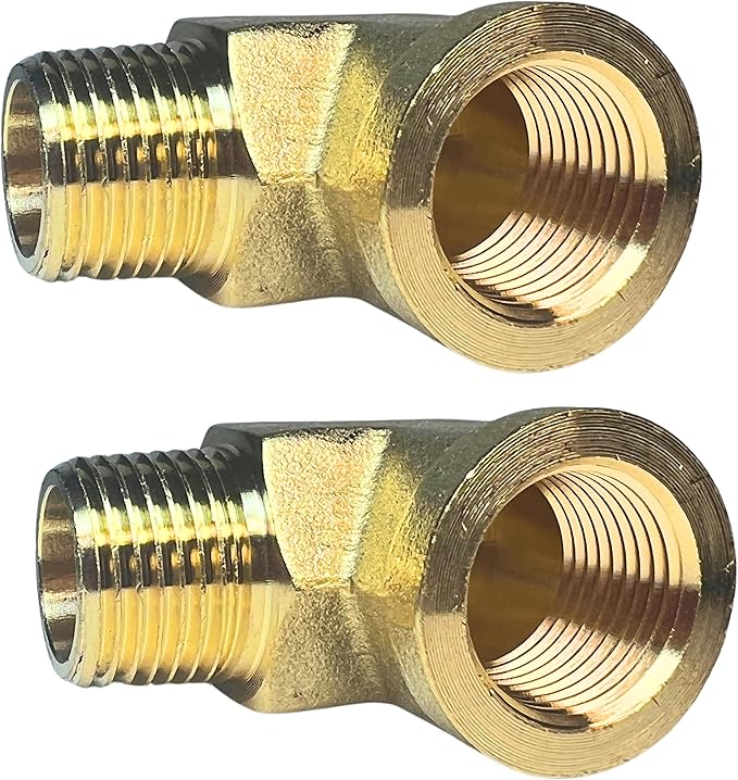 2pcs 90 Degree Brass Barstock Street Elbow 3/8" NPT Male to 3/8" NPT Female Forged Fitting by CX WONDERLAND