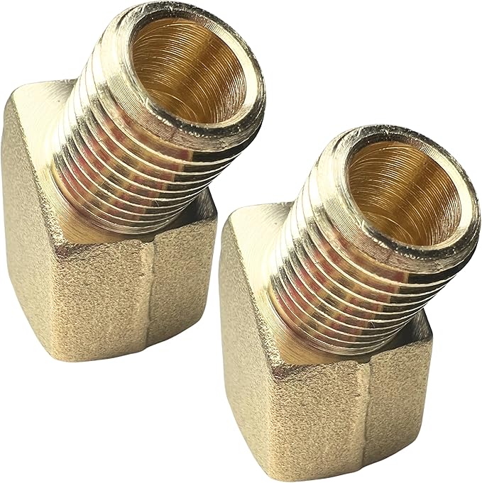 2pcs Brass 1/4" NPT Male x 1/4" NPT Female 45 Degree Street Elbow Fitting by CX WONDERLAND