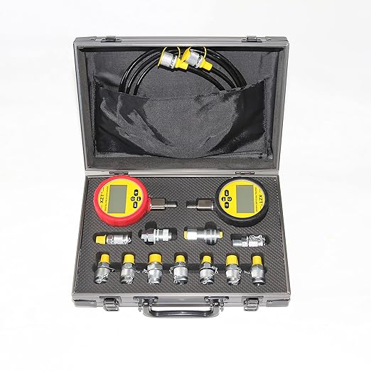 XZT 70M Digital Hydraulic Pressure Test Coupling Kit,Pressure Gauge,Test Hose,Test Point for Excavator Construction Machinery Repair