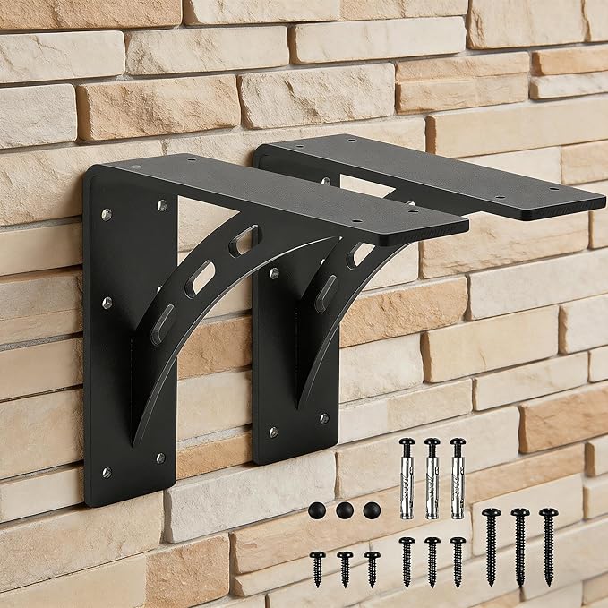 9 inch x8 inch Heavy Duty Bracket,Granite Countertop Support , Heavy Duty Shelf Brackets , Max Load 1000 Lbs ,Mantel Brackets (Set of 2) - Countertop Support Brackets (9" x 8")