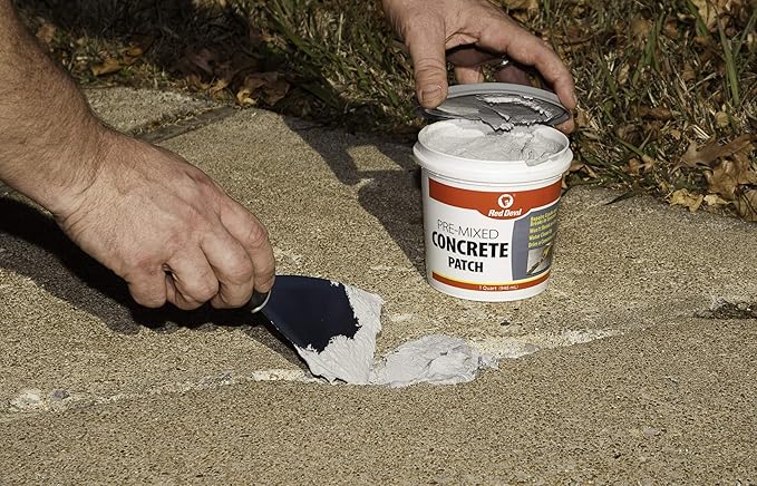 Red Devil 0645 Concrete Repair Patch, Cement Crack Filler, Pre-Mixed, 5.5 Oz. Squeeze Tube, Pack of 12, Gray, 12 Pack, Made in USA