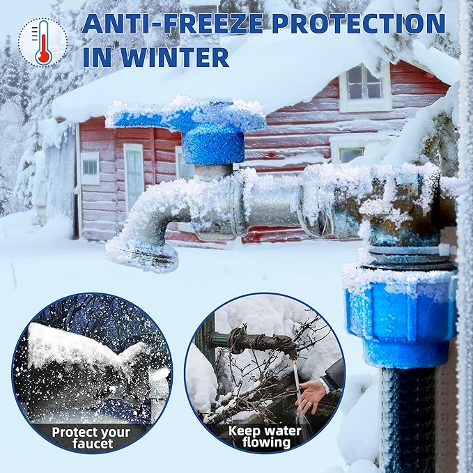 Outdoor Faucet Covers for Winter Freeze Protection 4 Pack Reusable Garden Faucet Cover Socks for Various Faucet Water Spigot Pipe Hose Bib,Waterproof Insulated Anti-Freeze Covers-Velcro