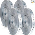Gisafai 4 Rolls Galvanized Metal Pipe Strap 3/4 Inch x 100ft 24 Gauge Bendable Plumbers Pipe Hanger Strapping with Holes for Supports Flexible Trimming