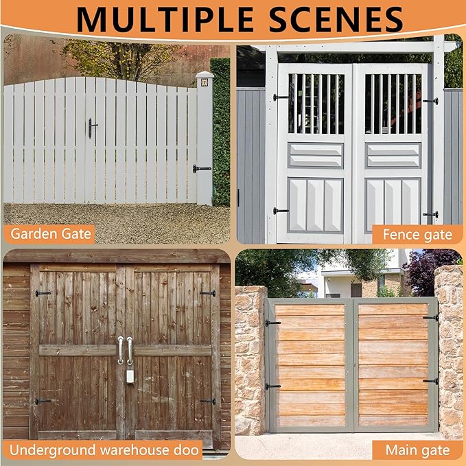 Heavy Duty Gate Hinges, 2 pcs 900LBS Capacity and 180-Degree Open Weld on Hinge or Bolt-On Gate Hinges Heavy Duty, Open for Barn Door Hinges/Garden/Fence/Metal Gates Hinges for Gates