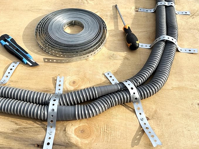 Galvanized 3/4-Inch X 100-Feet Metal Strapping with Holes 24-Gauge Metal Pipe Hanger Strap for Plumbing, HVAC and Duct Support
